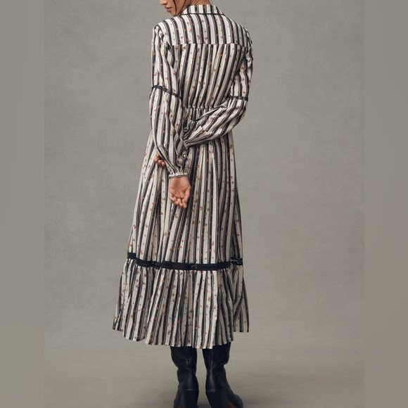 Anthropologie Black and White Striped Maxi Dress - Picture 2 of 12